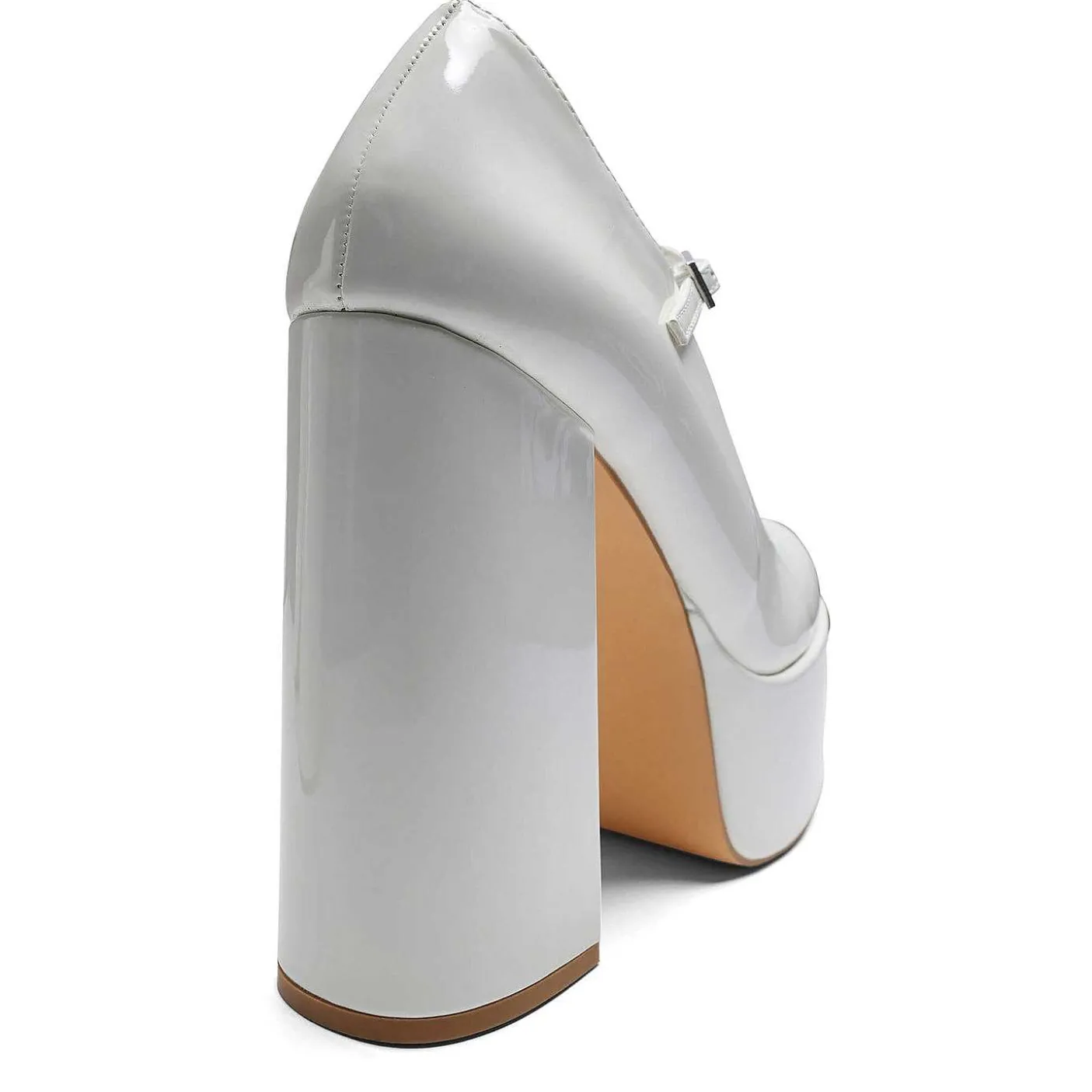 Damskie KOI footwear Mary Janes Na Obcasie^Biale Lakierowane Szpilki Na Platformie W Kolorze Darkbloom