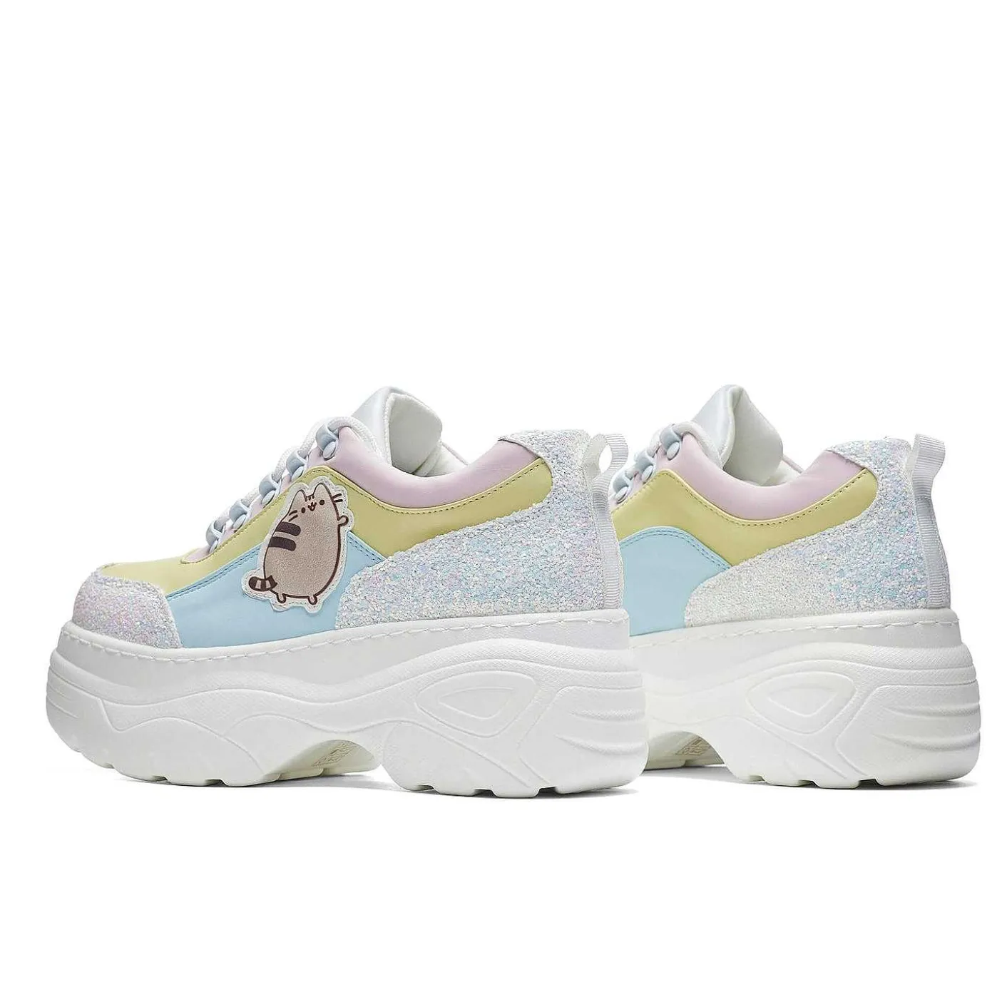 Damskie KOI footwear Sportowi Trenerzy^Brokatowe Buty Na Grubym Obcasie Pusheen Unicorn