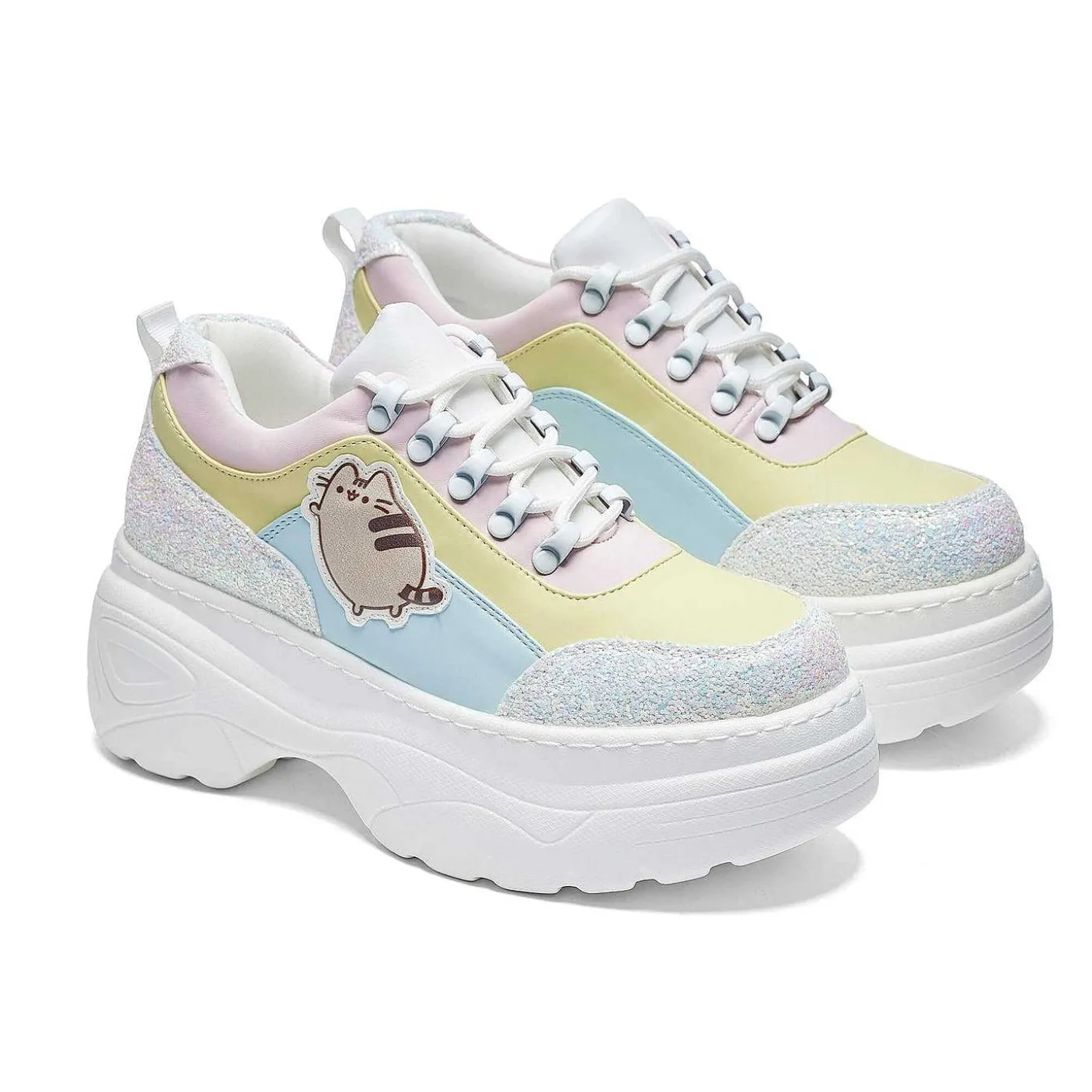 Damskie KOI footwear Sportowi Trenerzy^Brokatowe Buty Na Grubym Obcasie Pusheen Unicorn