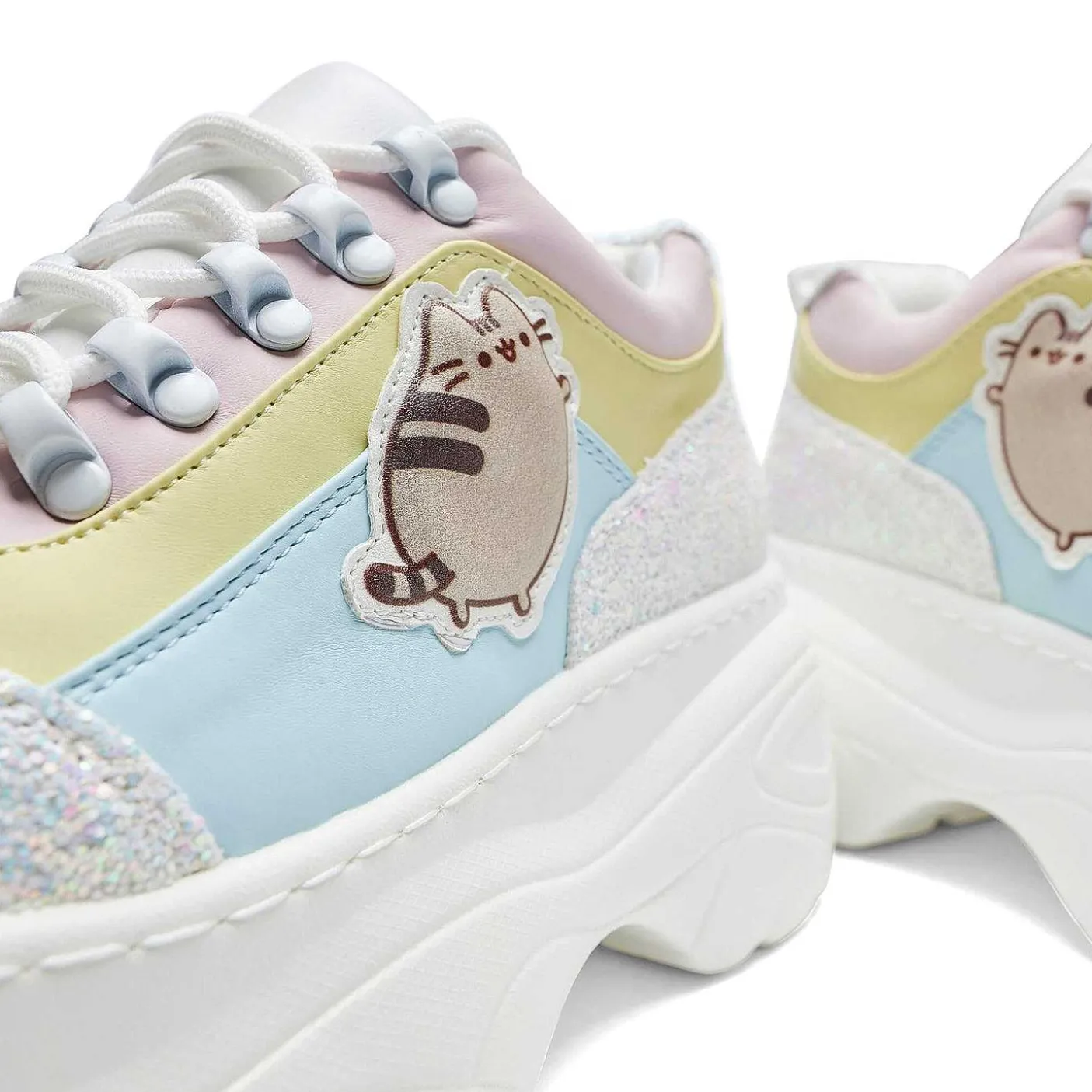 Damskie KOI footwear Sportowi Trenerzy^Brokatowe Buty Na Grubym Obcasie Pusheen Unicorn