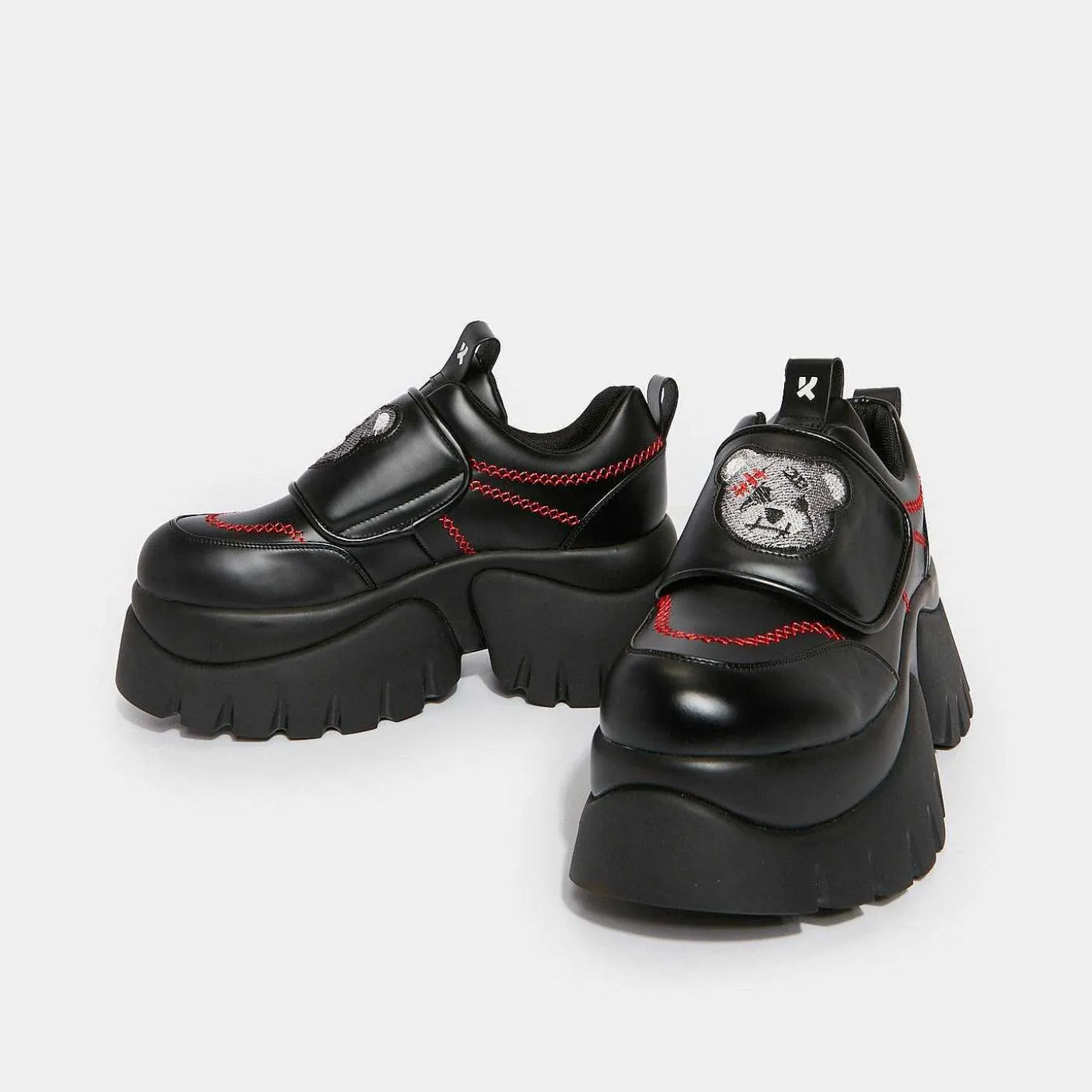 Damskie KOI footwear Czarne Trampki^Czarne Buty Na Platformie Vilun Terror Of Monakuma