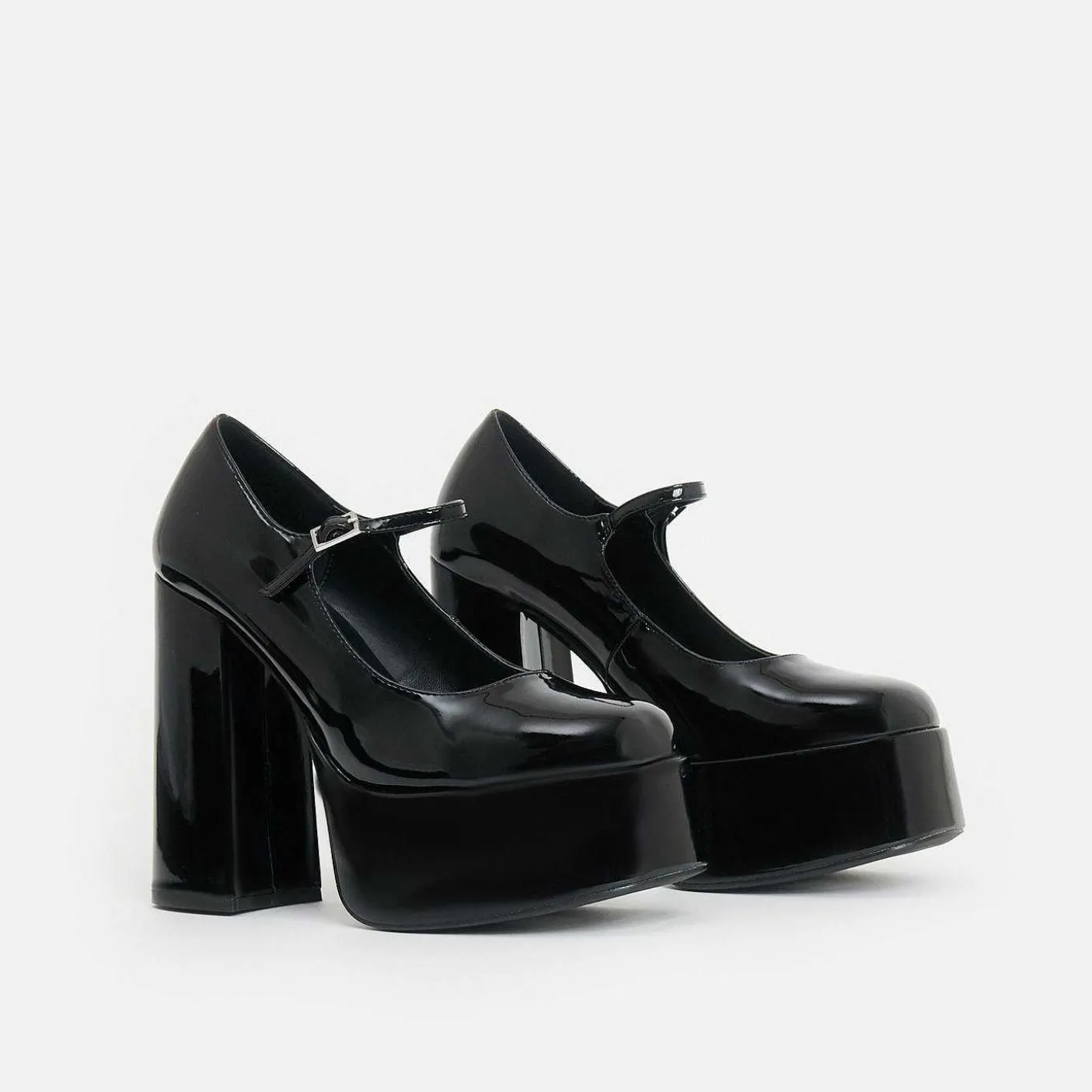 Damskie KOI footwear But Na Obcasie^Czarne Lakierowane Szpilki Na Platformie W Kolorze Darkbloom