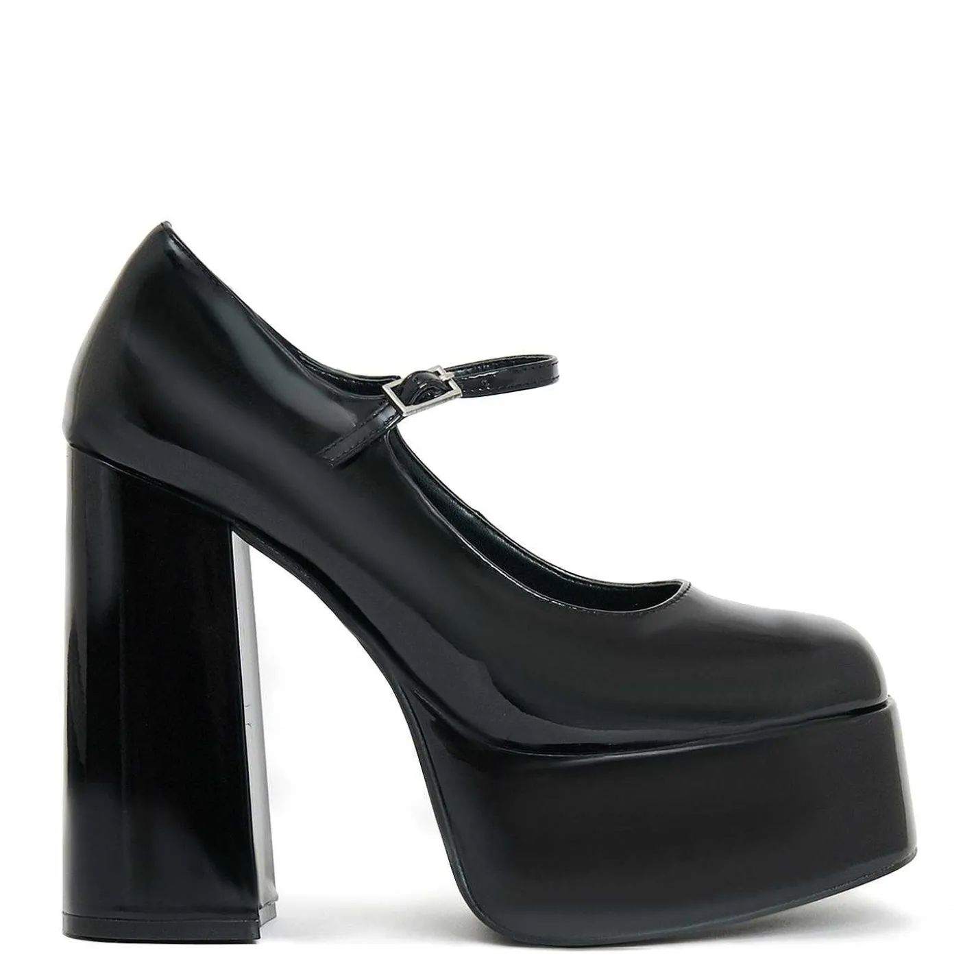 Damskie KOI footwear But Na Obcasie^Czarne Lakierowane Szpilki Na Platformie W Kolorze Darkbloom