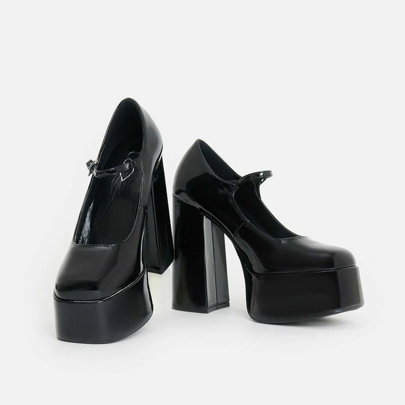 Damskie KOI footwear But Na Obcasie^Czarne Lakierowane Szpilki Na Platformie W Kolorze Darkbloom