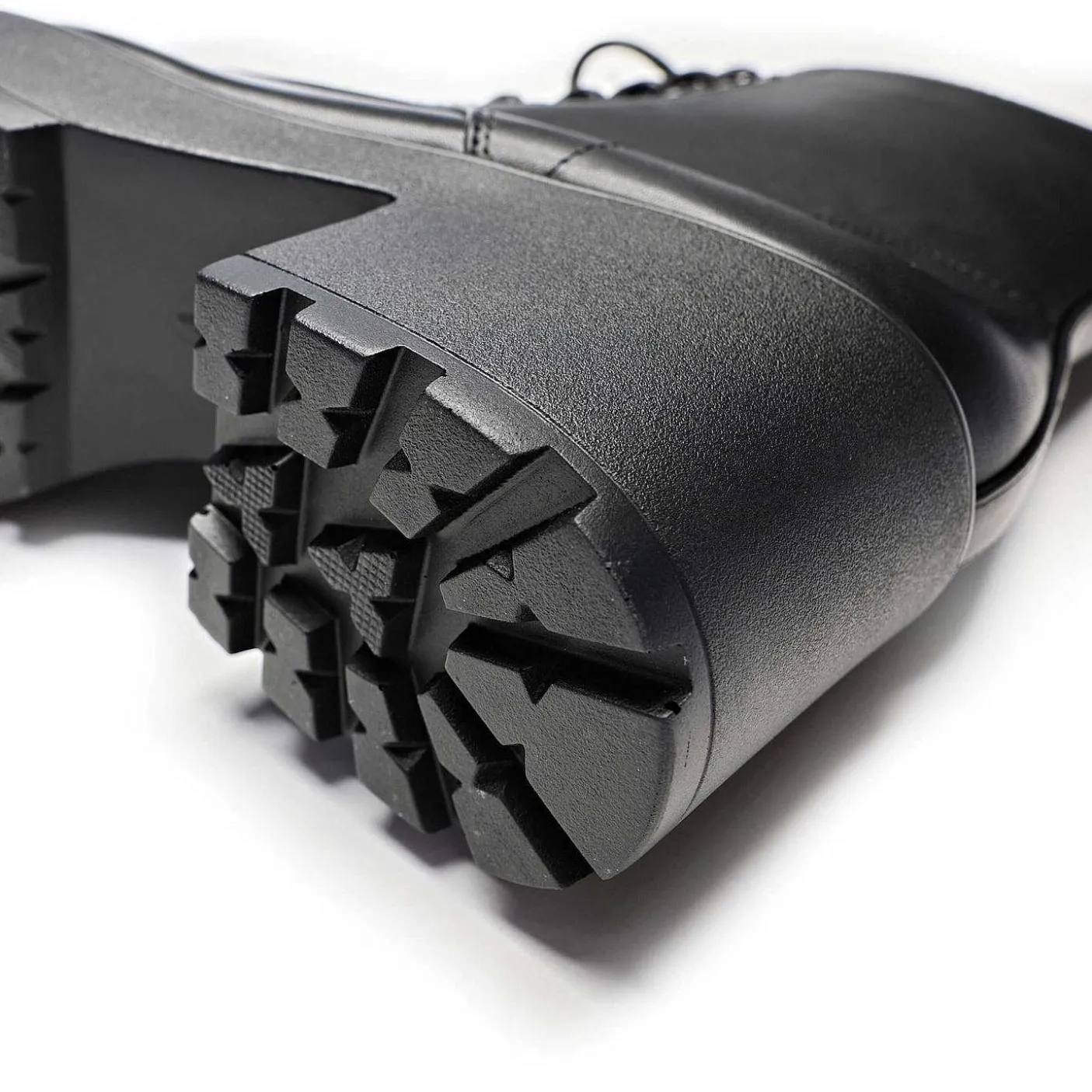 Damskie KOI footwear Buty Do Kostki^Czarne Skorzane Buty Wojskowe Na Grubej Platformie W Rozmiarze 10