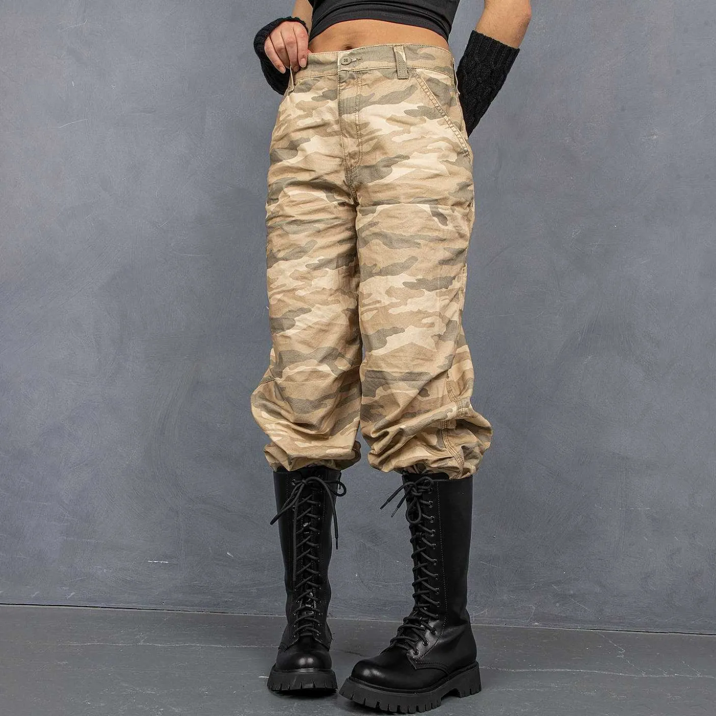 czarne_sznurowane_dlugie_buty_deltora_4.webp Damskie KOI footwear Buty Platformowe^Czarne, Sznurowane, Dlugie Buty Deltora