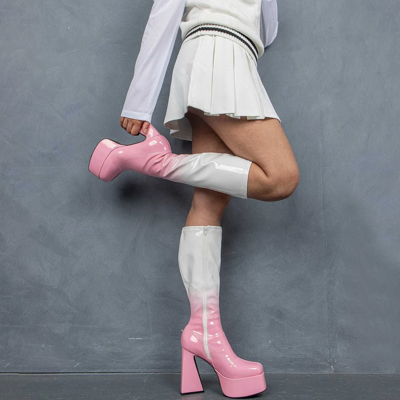 Damskie KOI footwear Buty Na Obcasie^Dlugie Buty Na Obcasie W Kolorze Malinowym