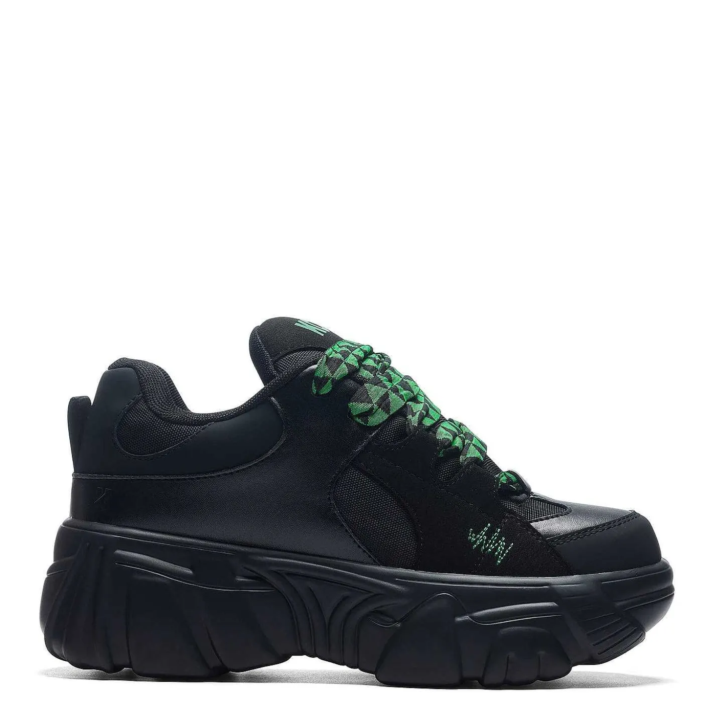 Męskie KOI footwear Grube Tenisówki^Męskie Buty Sportowe Na Grubej Podeszwie Ricta Flip Zielona Koronka