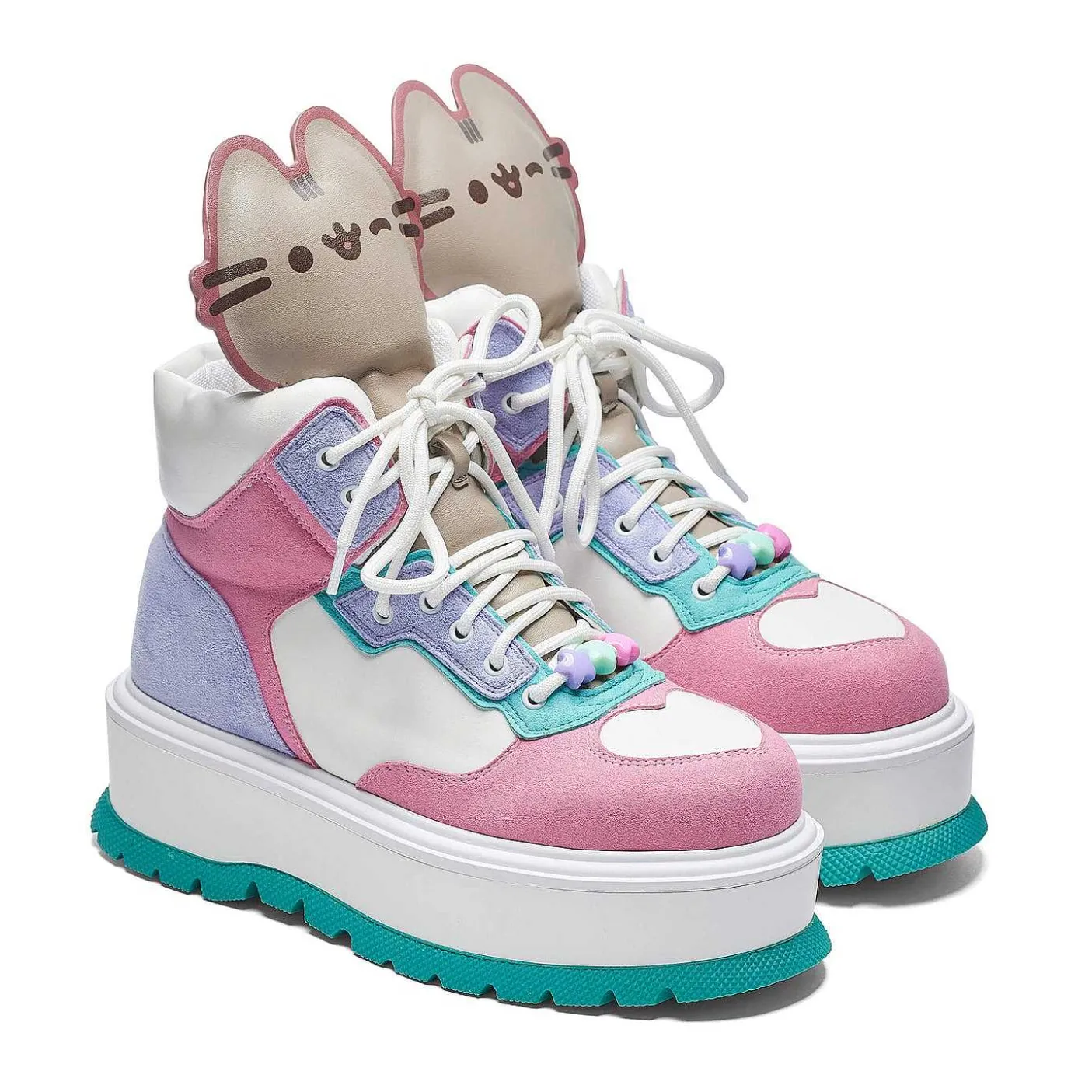 pastelowe_buty_na_platformie_pusheen_cuddles_2.webp Damskie KOI footwear Buty Do Kostki^Pastelowe Buty Na Platformie Pusheen Cuddles