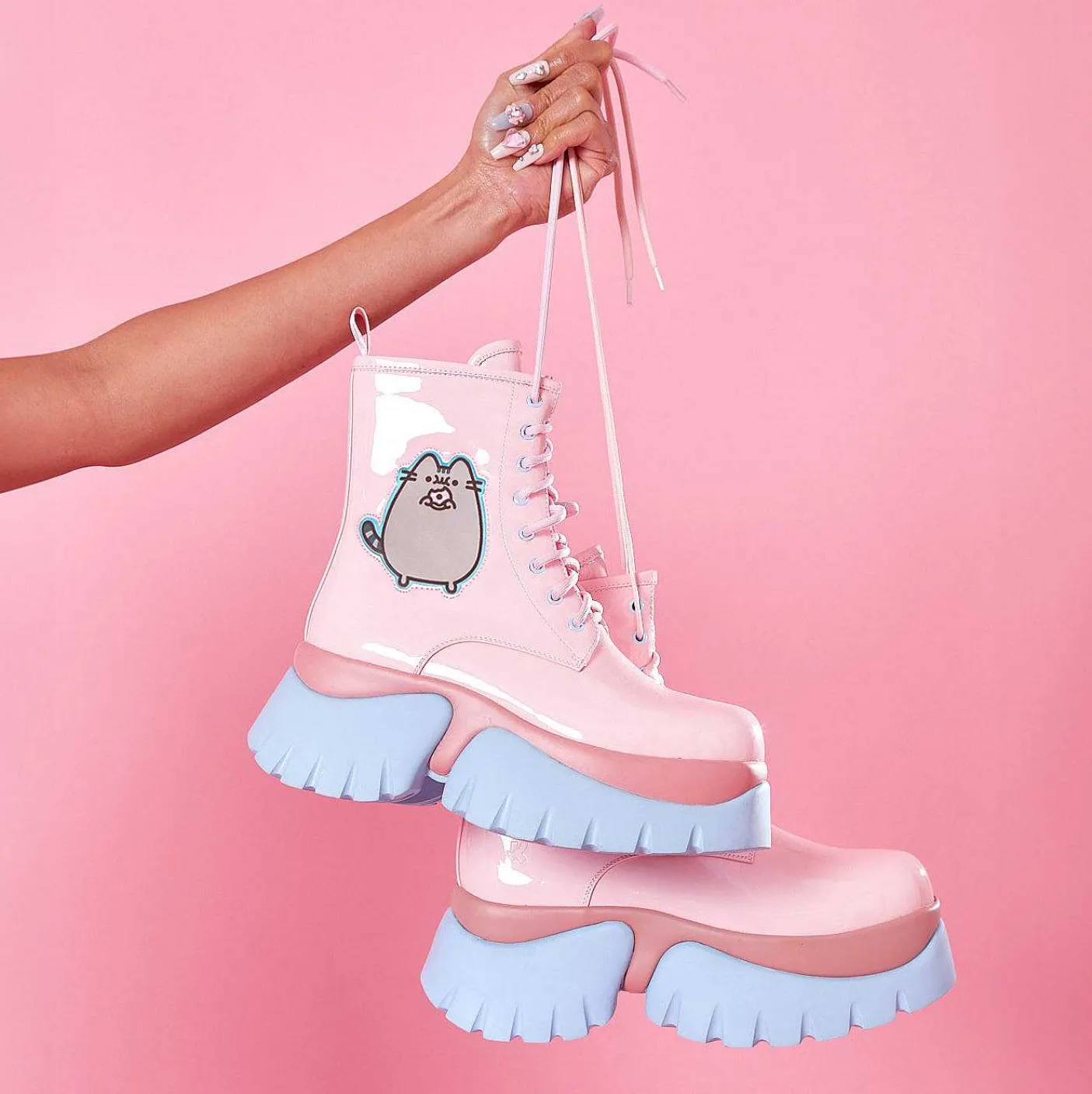 pastelowe_lakierowane_buty_pusheen_donuts_4-1.webp Damskie KOI footwear Buty Platformowe^Pastelowe Lakierowane Buty Pusheen Donuts