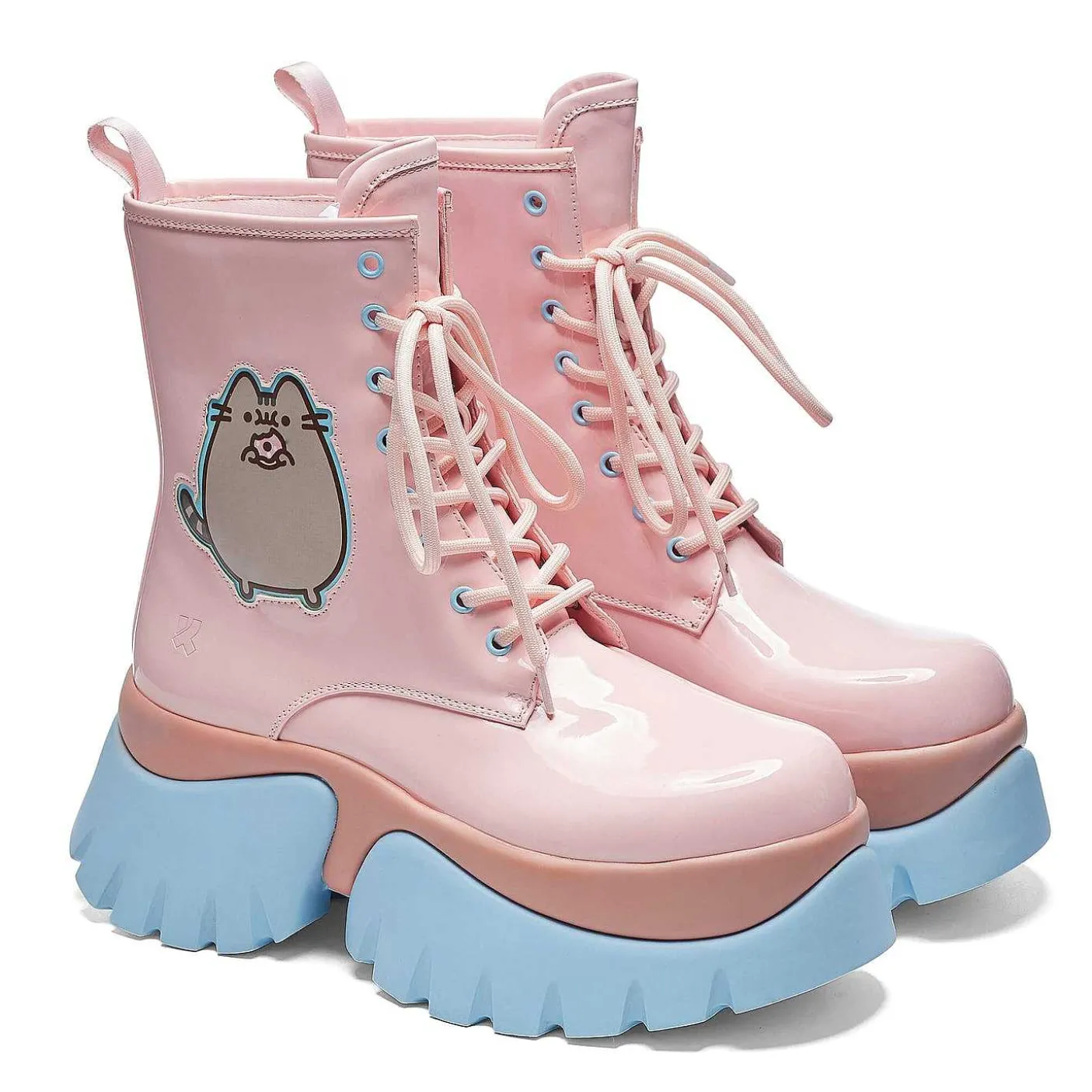 pastelowe_lakierowane_buty_pusheen_donuts_7.webp Damskie KOI footwear Grube Buty^Pastelowe Lakierowane Buty Pusheen Donuts